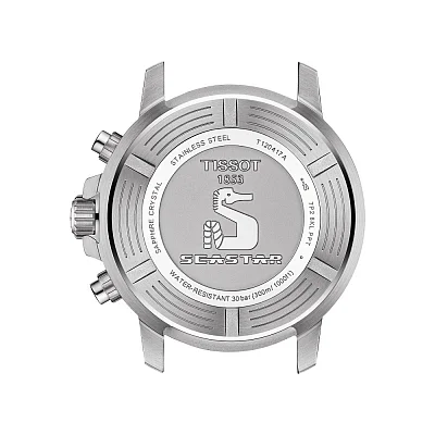 Tissot Seastar 1000 Quartz Chrono 46mm Black-Blue Rubber Black Dial T120.417.17.051.03