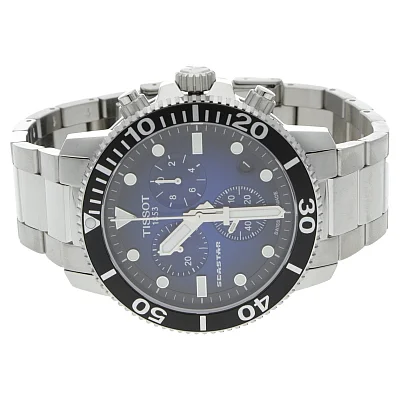 Tissot Seastar 1000 Quartz Chrono 46mm Steel Bracelet Blue Gradient Dial T120.417.11.041.01