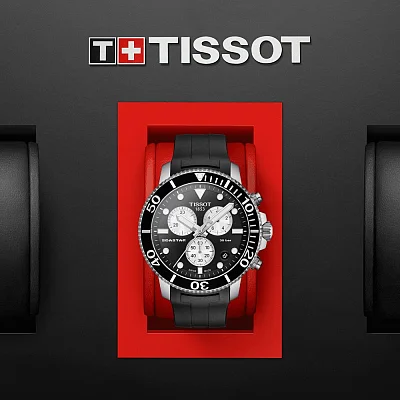 Tissot Seastar 1000 Quartz Chrono 46mm Black Rubber Black Dial T120.417.17.051.00