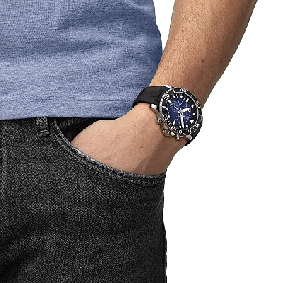 Tissot Seastar 1000 Quartz Chrono 46mm Black Rubber Blue Gradient Dial T120.417.17.041.00