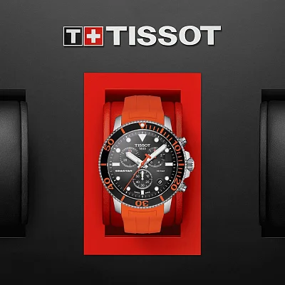 Tissot Seastar 1000 Quartz Chrono 46mm Red Rubber Black Dial T120.417.17.051.01