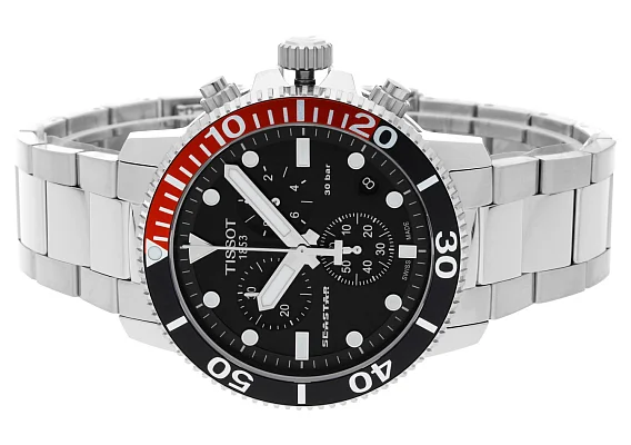 Tissot Seastar 1000 Quartz Chrono 46mm Steel Bracelet Black Dial T120.417.11.051.01