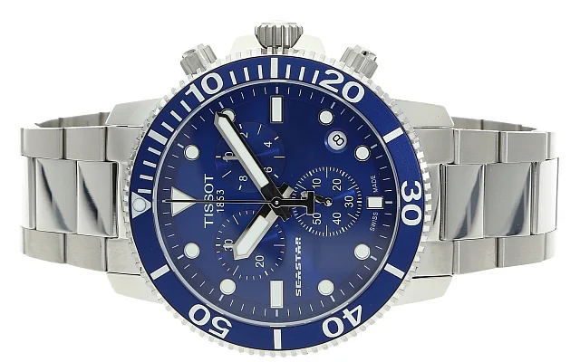 Tissot Seastar 1000 Quartz Chrono 46mm Steel Bracelet Blue Dial T120.417.11.041.00