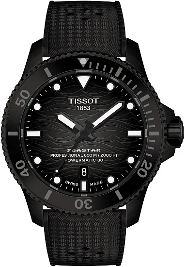Tissot Seastar 2000 Professional Automatic Powermatic 80 44mm Full Black T1209073705100