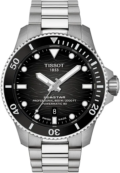 Tissot Seastar 2000 Professional Automatic Powermatic 80 44mm Black Dial T1209071105100