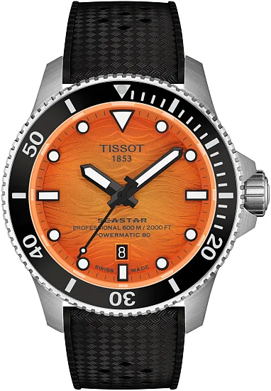 Tissot Seastar 2000 Professional Automatic Powermatic 80 44mm Orange Dial T1209071728100