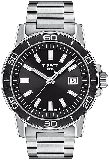 Tissot Supersport Black Dial Steel Bracelet T1256101105100