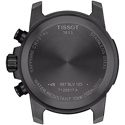 Tissot Supersport Chrono Black Dial Beige Hybrid Strap T125.617.37.051.01