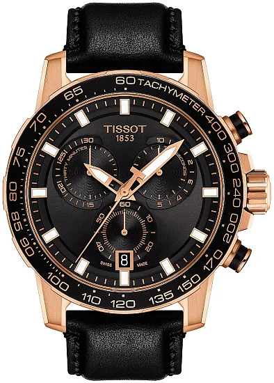 Tissot Supersport Chrono Black Dial Rose Gold PVD T1256173605100
