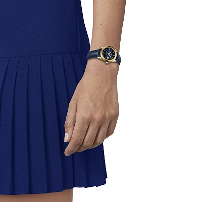 Tissot T-My Lady Diamonds Dark Blue Dial 18k Gold Bezel T930.007.46.046.00