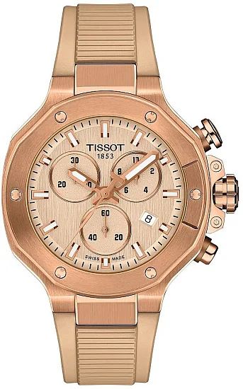 Tissot T-Race 38mm Quartz Chrono Rose Gold PVD T1418173750100