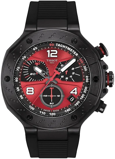 Tissot T-Race Quartz Chrono Black Dial Red Rubber MotoGP Limited Edition T1414173742200