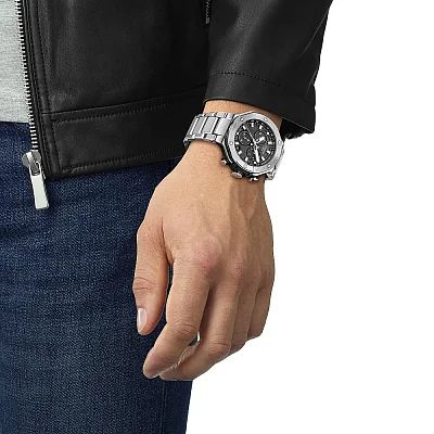 Tissot T-Race Quartz Chrono Black Dial Steel Bracelet T141.417.11.051.01