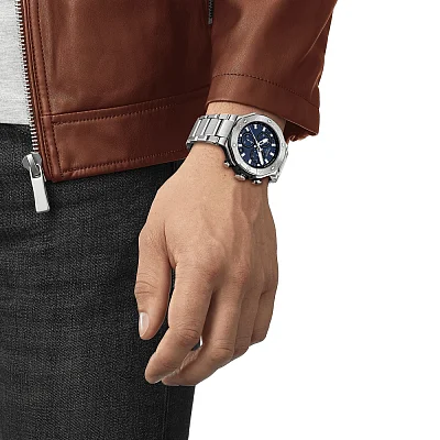 Tissot T-Race Quartz Chrono Dark Blue Dial Steel Bracelet T141.417.11.041.00