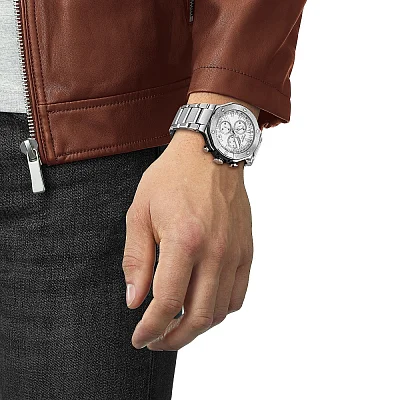 Tissot T-Race Quartz Chrono White Dial Steel Bracelet T141.417.11.031.00