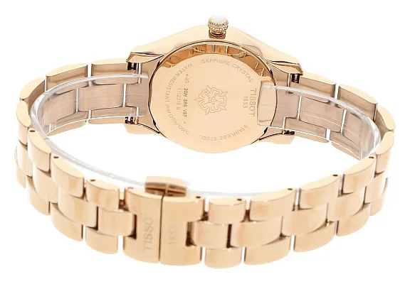 Tissot T-Wave Rose Gold PVD Bracelet Pearl Dial Diamonds T112.210.33.111.00