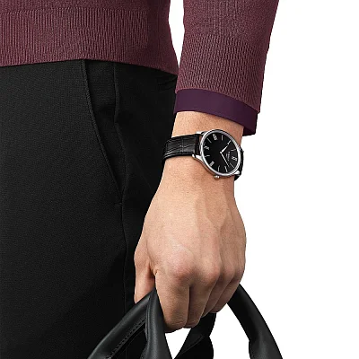 Tissot Tradition Ultra Fine Black Leather Black Dial T063.409.16.058.00