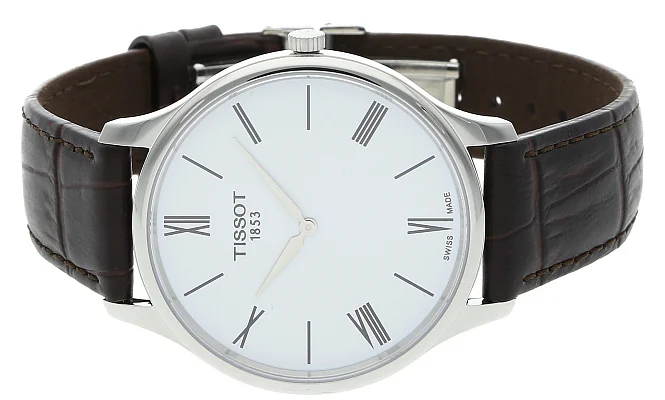 Tissot Tradition Ultra Fine Brown Leather White Dial T063.409.16.018.00