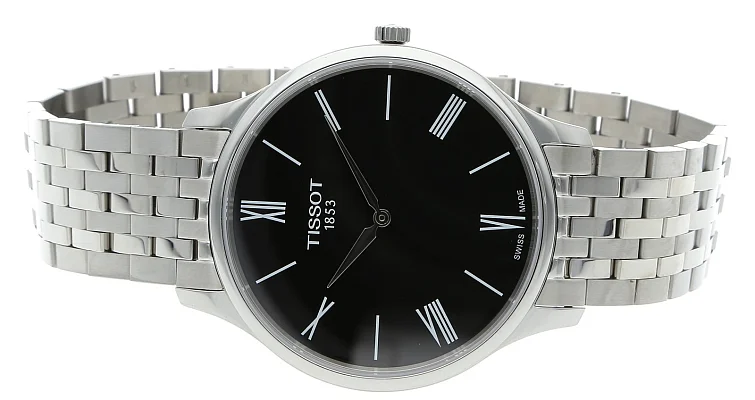 Tissot Tradition Ultra Fine Steel Bracelet Black Dial T063.409.11.058.00