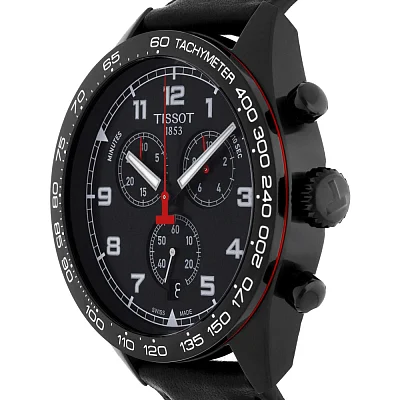 Tissot V8 Black PVD Black Dial Black Leather Strap T131.617.36.052.00