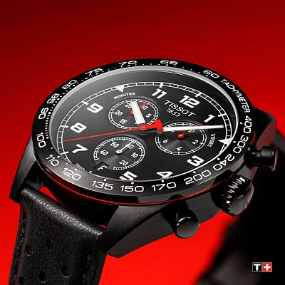 Tissot V8 Black PVD Black Dial Black Leather Strap T131.617.36.052.00