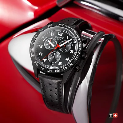 Tissot V8 Black PVD Black Dial Black Leather Strap T131.617.36.052.00