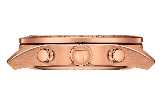 Tissot V8 Rose Gold PVD Graphite Dial Grey Strap T131.617.36.082.00
