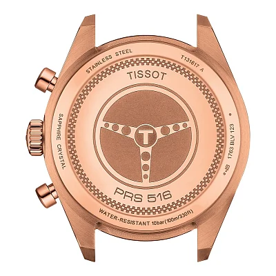 Tissot V8 Rose Gold PVD Graphite Dial Grey Strap T131.617.36.082.00