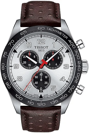 Tissot V8 Silver Dial Brown Leather Strap T1316171603200