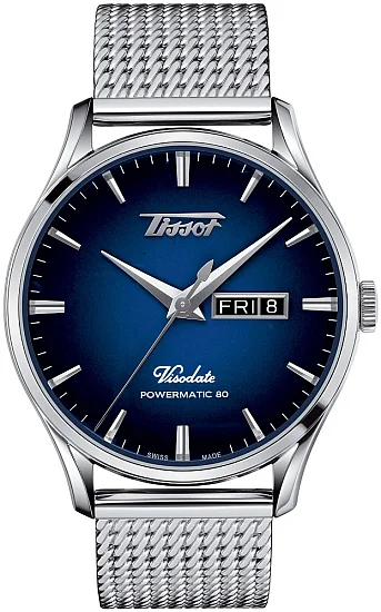 Tissot Visodate 1957 Automatic Powermatic 80 Blue Gradient Dial Mesh T1184301104100
