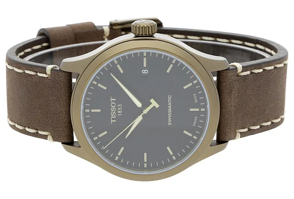 Tissot XL Automatic Brown Leather Black Dial Brown PVD T116.407.36.051.00