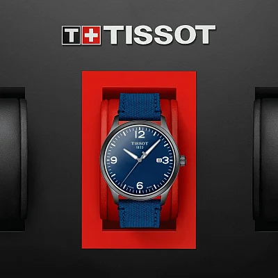 Tissot XL Quartz Grey PVD Blue Strap Blue Dial T116.410.37.047.00