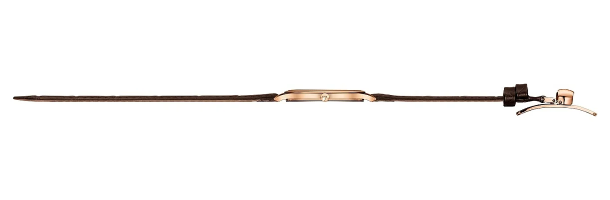 Tissot Tradition Ultra Fine Brown Leather White Dial Rose Gold PVD T063.409.36.018.00