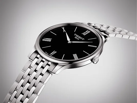 Tissot Tradition Ultra Fine Steel Bracelet Black Dial T063.409.11.058.00