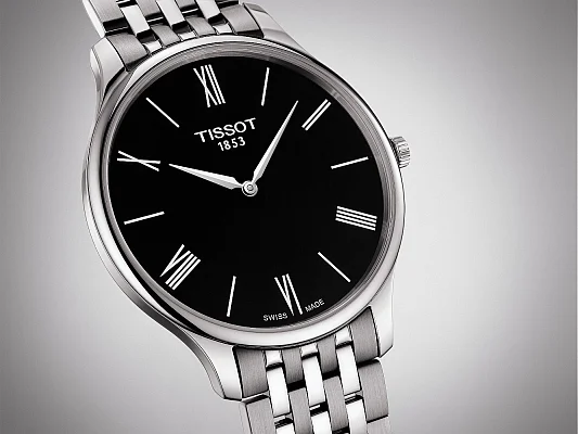 Tissot Tradition Ultra Fine Steel Bracelet Black Dial T063.409.11.058.00