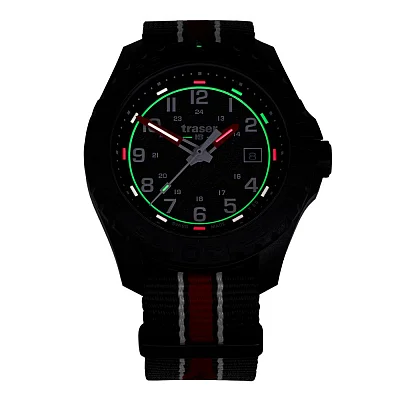 Traser P96 Outdoor Pioneer SPECTRALIGHT Black Dial Black-Red NATO Strap 111759