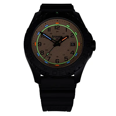 Traser P96 Outdoor Pioneer SPECTRALIGHT Evolution Sand Dial Black Rubber Strap 111757