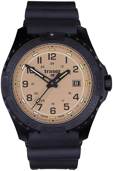 Traser P96 Outdoor Pioneer SPECTRALIGHT Evolution Sand Dial Black Rubber Strap 111757