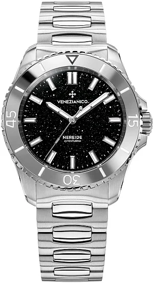 Venezianico Nereide 39 Automatico Avventurina Nera Canova Bracelet 3121550C