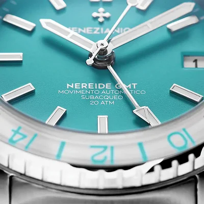 Venezianico Nereide 39 Automatico GMT Canova Bracelet Cielo Sky Ice Blue 3521505C
