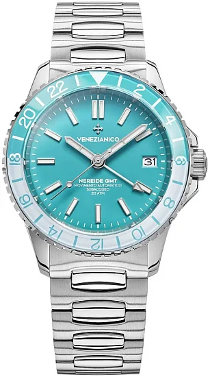 Venezianico Nereide 39 Automatico GMT Canova Bracelet Cielo Sky Ice Blue 3521505C