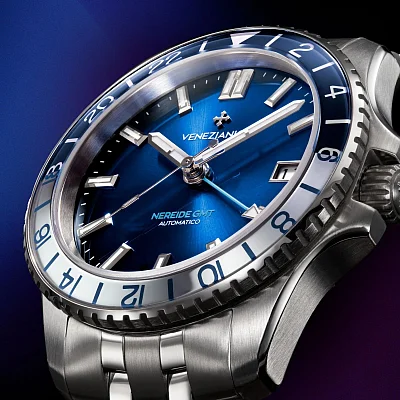 Venezianico Nereide 39 Automatico GMT Sansovino Bracelet Blue Dial 3521511S