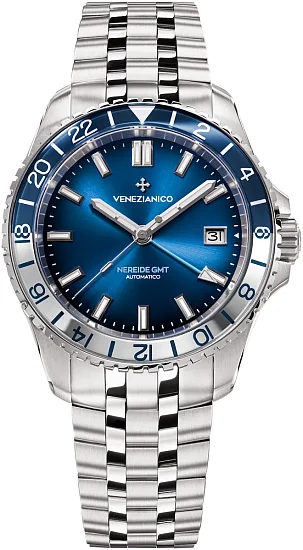 Venezianico Nereide 39 Automatico GMT Sansovino Bracelet Blue Dial 3521511S