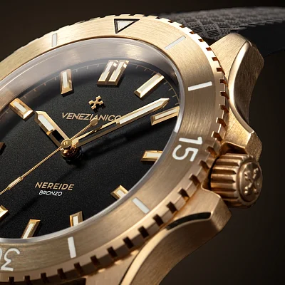 Venezianico Nereide Bronzo 39 Automatico Nero 3121555