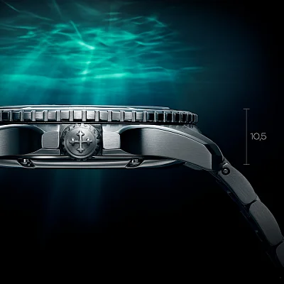 Venezianico Nereide 39 Automatico Tungsteno Mother of Pearl Canova Bracelet Black 3121540C