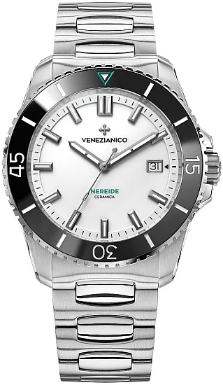 Venezianico Nereide 42 Ceramica Enamel Bianco Automatico Canova Bracelet 4521531C