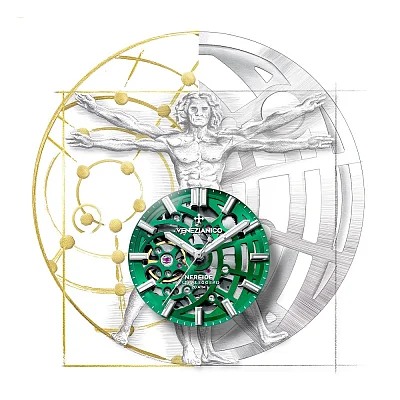 Venezianico Nereide Ultraleggero 42 Automatico Skeleton Green 3921507