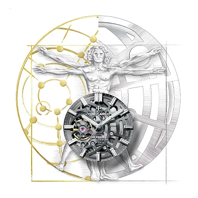 Venezianico Nereide Ultraleggero 42 Automatico Skeleton Gunmetal 3921509