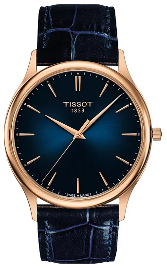 Tissot Excellence Rose Gold Blue Leather Blue Dial T9264107604100