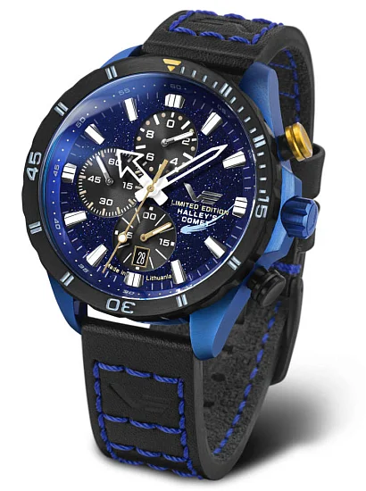 Vostok Europe Almaz Space Station Chrono Quartz Halley's Comet Limited Edition 6S10-320E694